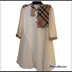 Women’s Burdully Brit Elegant Dress/White Black with beautiful patchwor…